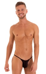 Stuffit Pouch Half Back Tanning Swimsuit in Super ThinSKINZ Black, Rear View